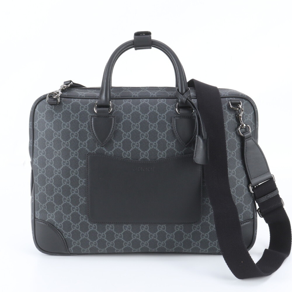 Gucci GG Supreme 821149 Leather 2-Way Shoulder Bag/Tote Bag for Men